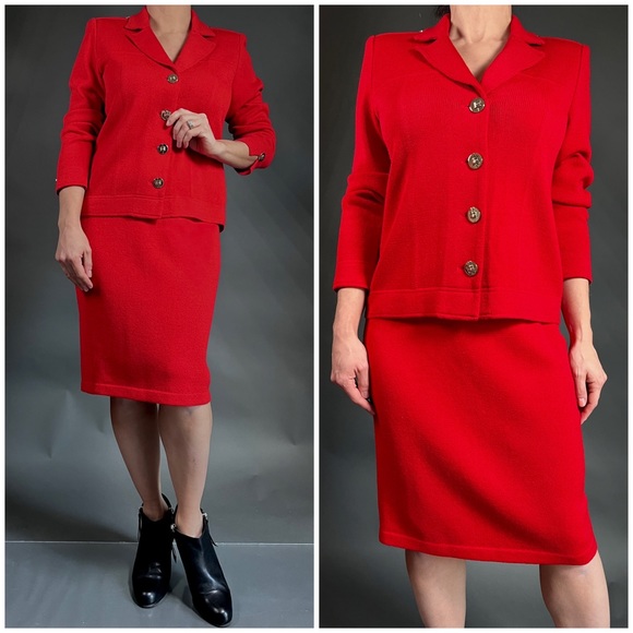 ST.JOHN COLLECTION by Marie Gray knit Blazer jacket skirt set 4 - Picture 5 of 17